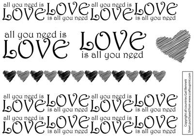 'all You Need is Love' Digital Stamps Set 2