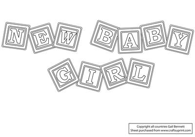 New Baby Girl Digital Stamp