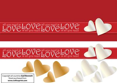 Large Dl Metallic Hearts 'all You Need is Love' Card