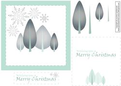 Square Snowy Landscape Card - Metallic