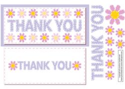 Dl Stitched Thank You Card - Blue