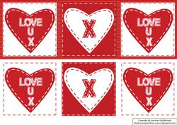 Large Dl Stitched Heart Card - Red & White