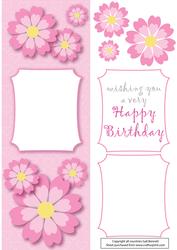 Large Dl Pink Daisy Card