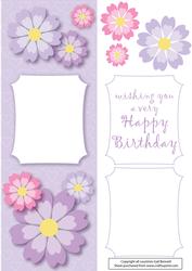 Large Dl Pink/mauve Daisy Card
