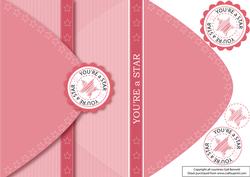 Pink - You're a Star Envelope Card with Decoupage
