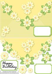 Yellow Primrose Envelope Card with Decoupage