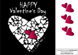Large Square Big Heart/little Hearts Valentine's Card