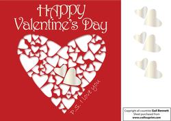 Large Square Big Heart/little Hearts Valentine's Card 2