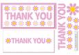 Dl Stitched Thank You Card - Pink