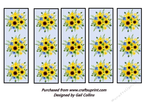 Sunflowers and corn flowers bookmarks