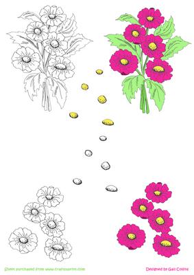 Pink Flower Digistamps