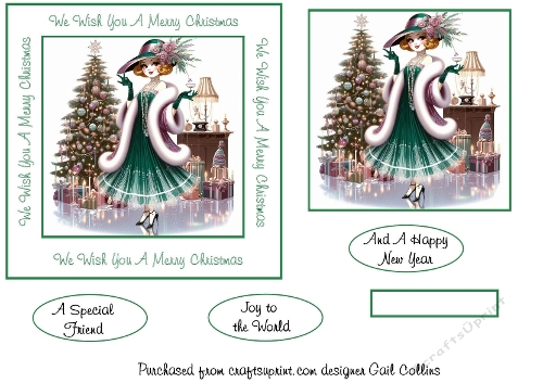 Christmas Lady in green