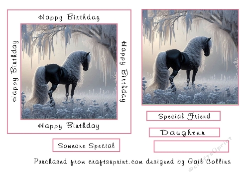 stunning hors in the frosty field