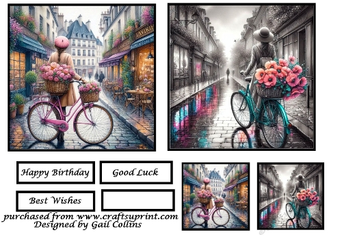 Flowers in a basket on a bike