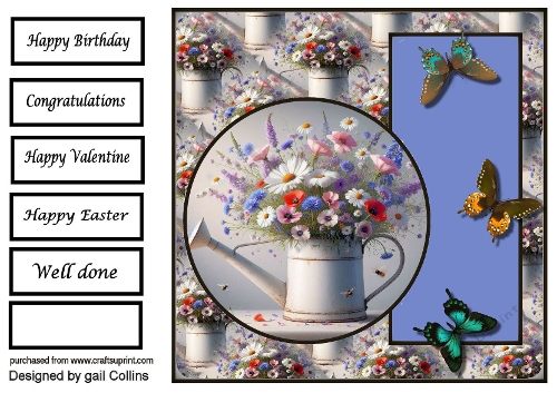 Butterflies and Watering can