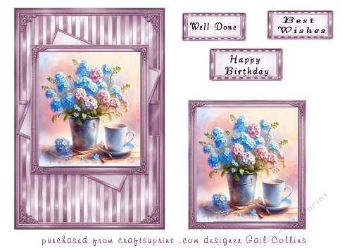 vase of flowers and a cup of tea