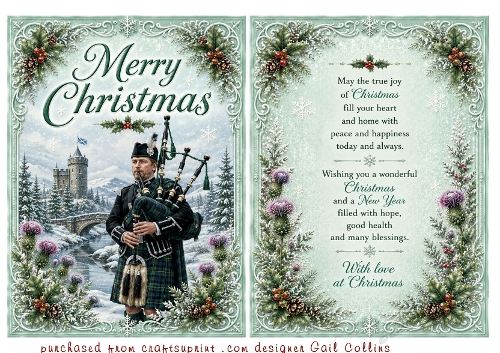 merry christmas highland piper