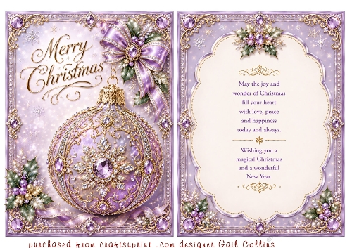 merry christmas purple bauble