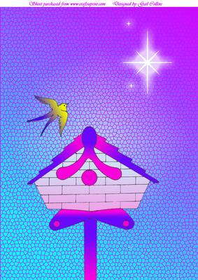 Stained Glass Bird House