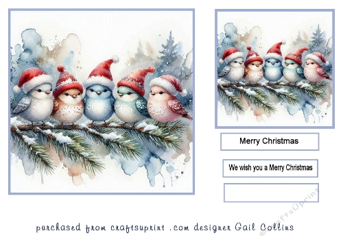 five little Christmas birds