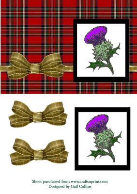 Thistle on Red Tartan