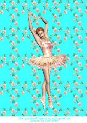 Ballerina on Blossom Background