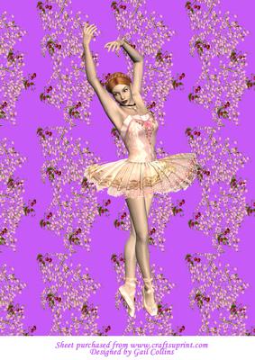 Ballerina on Lilac Blossom Background