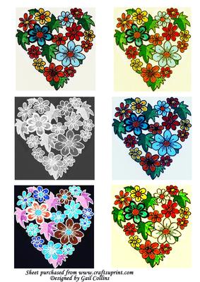 Flower Hearts Toppers