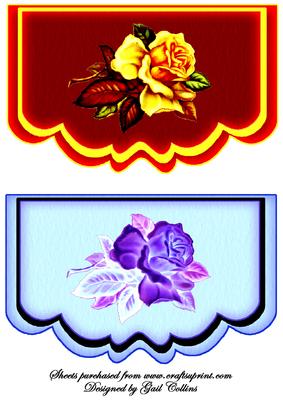 2 Scalloped Rose Card Fronts