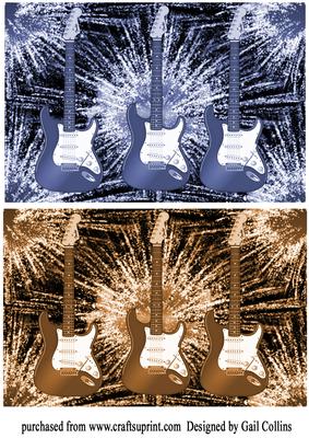 Two Guitar Card Fronts No 2