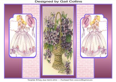 Vintage Girl and Violets