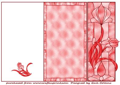 Red Cut and Fold Panel Card