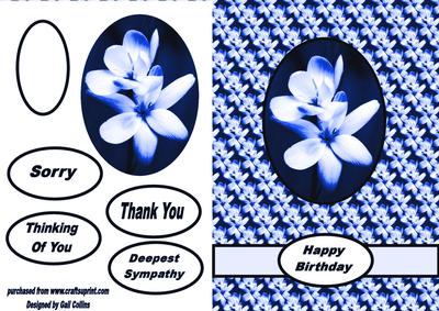 Floral Card Blue