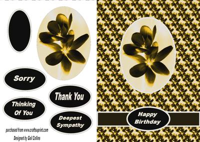 Floral Card Gold