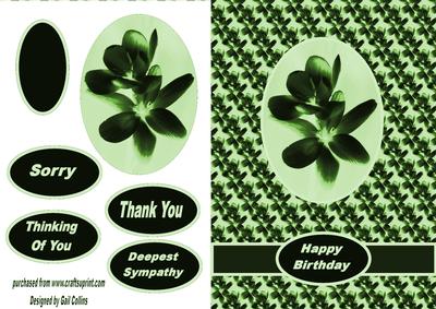 Floral Card Green