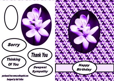 Floral Card Purple