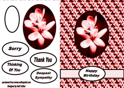 Floral Card Red