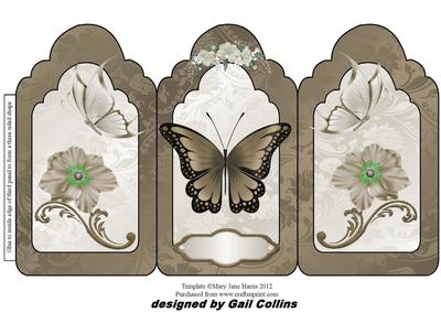 Butterflies and Flowers Brown