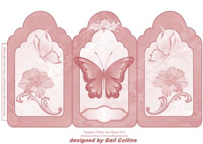 Butterflies and Flowers Red