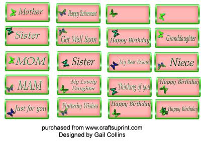 Ladies Sentiments Tags No4