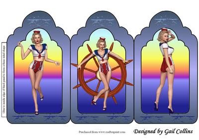 Trifold Sailor Girl Card