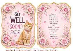get well kitty pink