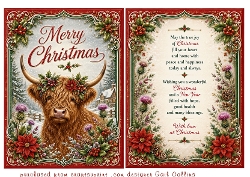merry christmas highland cow