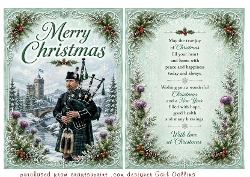 merry christmas highland piper
