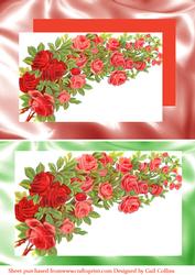 Roses on Coral or Green Satin