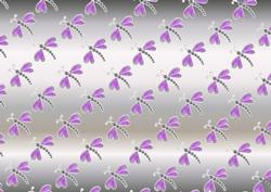 Purple Dragonflies on Silver Background