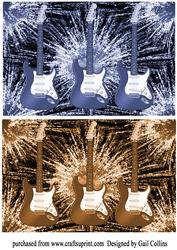 Two Guitar Card Fronts No 2