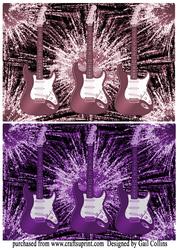 Two Guitar Card Fronts No 3