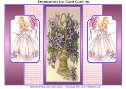 Vintage Girl and Violets