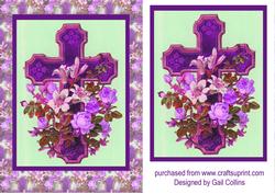 Cross with Flowers in Lilac